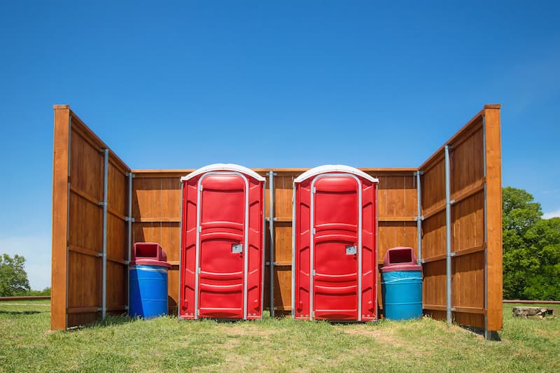 Short-term porta potty units staged for delivery in Santa Maria, California